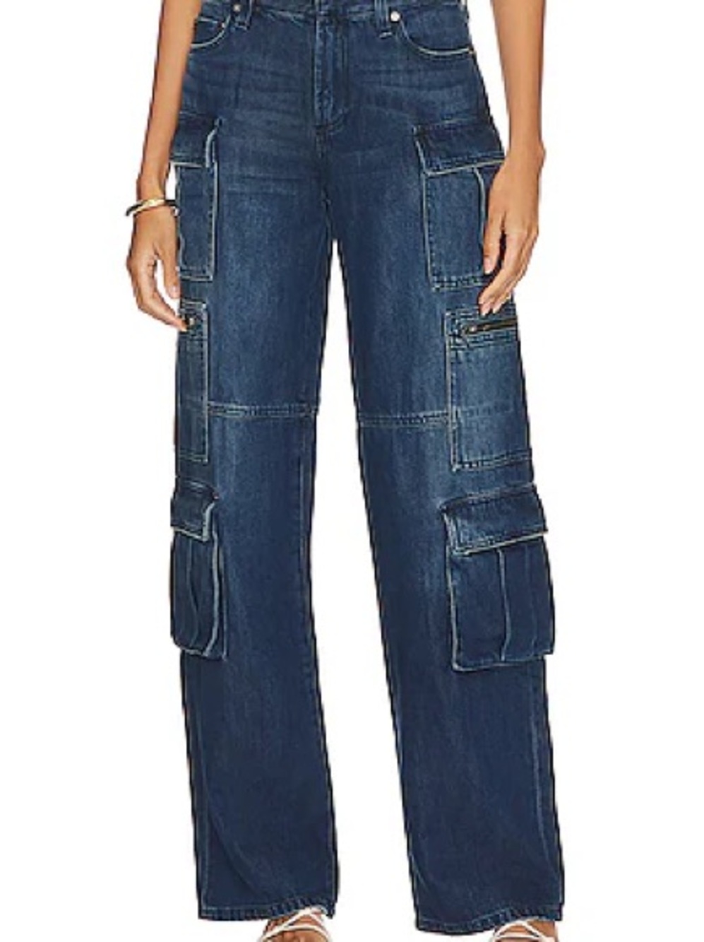 Alice + Olivia Cay Baggy Cargo Jeans Love Train Size 29 NWT $395 - Picture 9 of 9